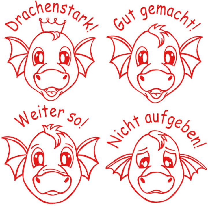 Produktbild TimeTEX TIME TEX Set Dauer-Stempel 62016 Drachen-Gesichter 4 Stück