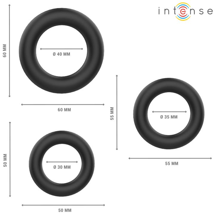 Actual product image Intense Hugh 3 Basic Penisringe Aus Silikon Schwarz (17.50 cm)