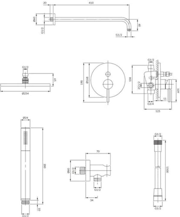 Actual product image Omnires Y Unterputz-Duschset mit Regendusche