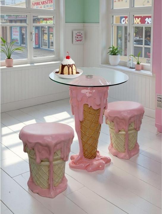 Image du produit Kare Design Hocker Ice Cream Pink Ø37cm