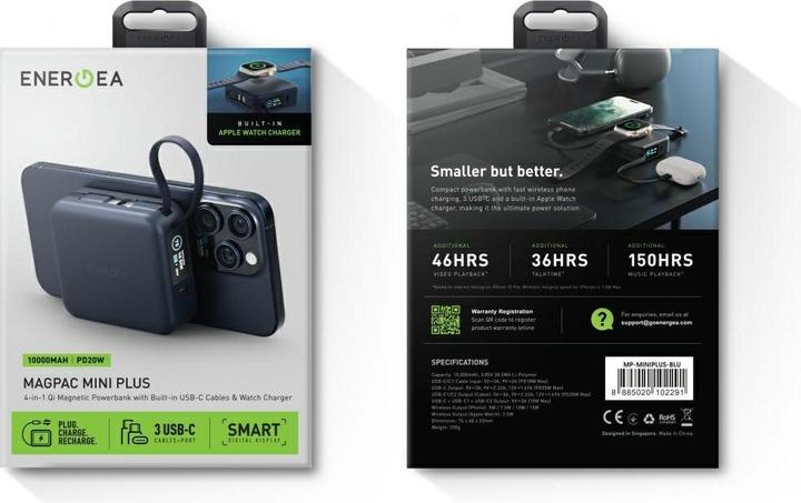 Image du produit Energea Induction PowerBank MagPac Mini Plus 10000mAh Magsafe blue (10000 mAh, 20 W)