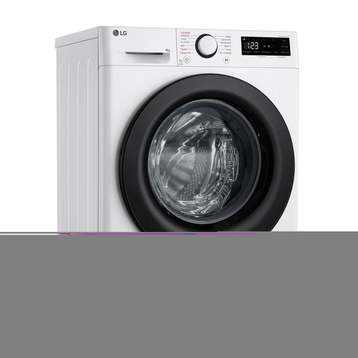 Produktbild LG F2R3S08NSWB Waschmaschine 8kg AI DD, Klasse A-10%, 1200 U/min, Dampf, AI Wash (8 kg, Links)