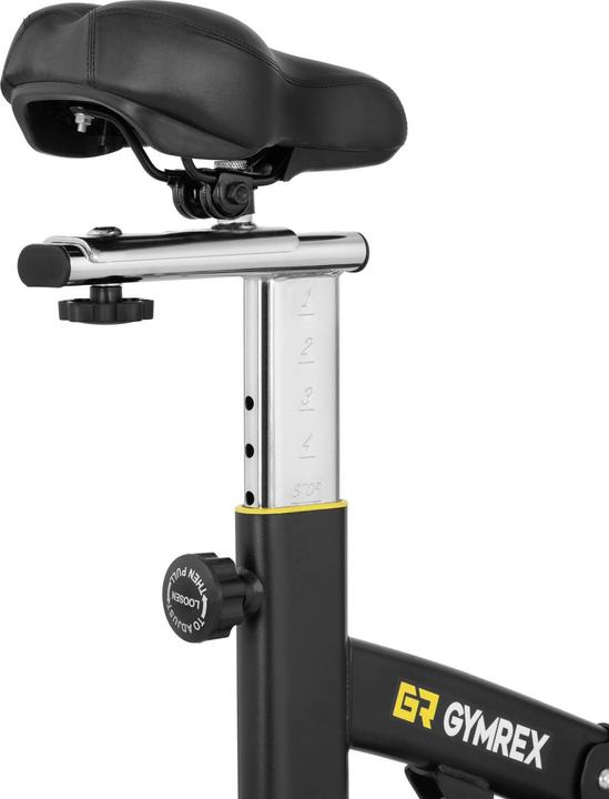 Produktbild Gymrex Heimtrainer Hometrainer Fahrrad Indoor Cycle 13 kg Schwungmasse bis 100 kg