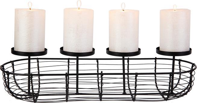 Produktbild MICA Living Adventskranz oval - schwarz - ca. 45 x 15 x 12 cm