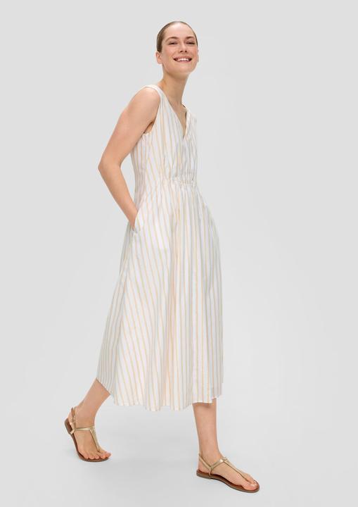 Produktbild S.Oliver Kleid Baumwollkleid mit Metallic-Streifenmuster und Eingrifftaschen (40)