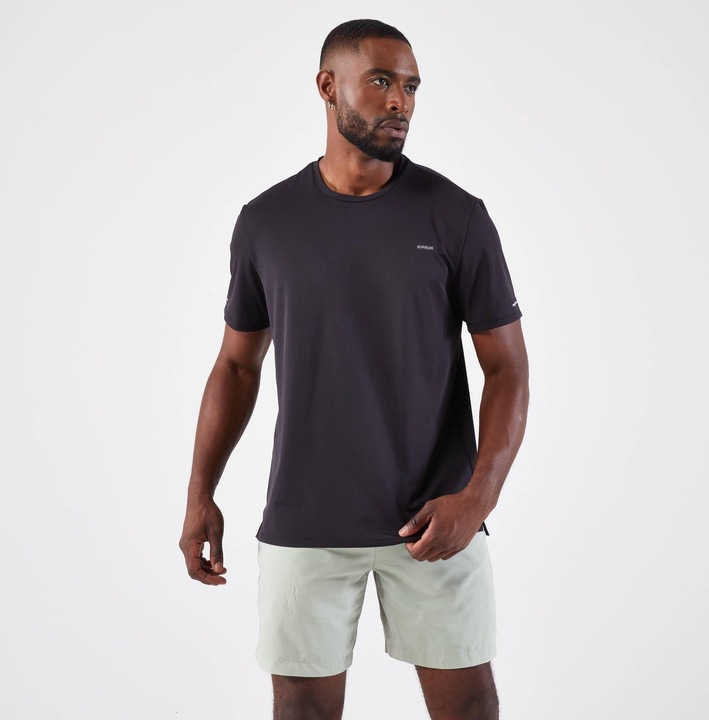 Actual product image Kiprun Men's breathable short-sleeved running shirt - Run 500 Dry black (XL)