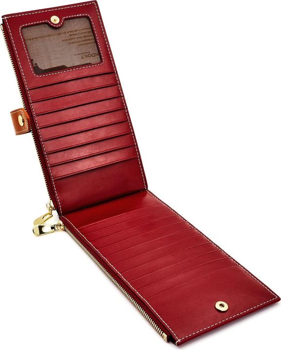 Only-Bags.Store Echtes Leder Brieftasche RFID-Blockierung Kreditkarteninhaber Reissverschluss Brieftasche Handy