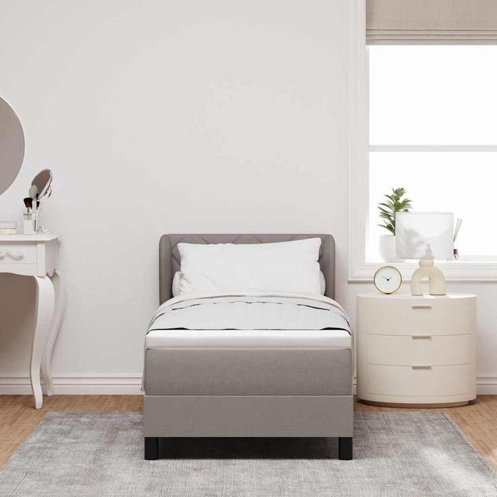 Actual product image VidaXL Box spring bed with mattress fabric taupe (80 x 200 cm)