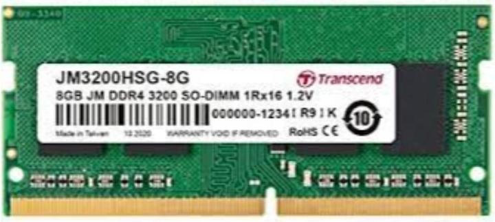 Transcend Laptop Memory Module 8 DDR4 3200MHz Memory Module (1 x 8GB, 3200 MHz, DDR4-RAM, SO-DIMM)