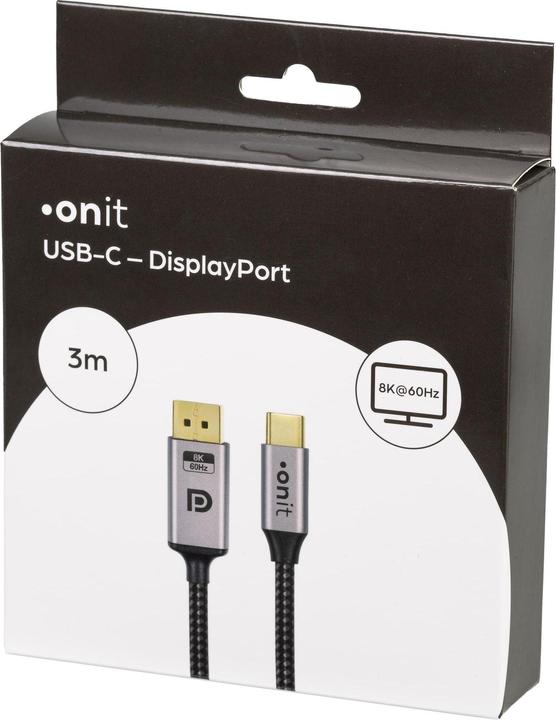 Produktbild Onit USB Typ C – DisplayPort (3 m, DisplayPort, USB Typ C)