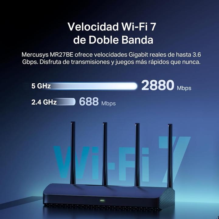 Actual product image Mercusys BE3600 Dual-Band Wi-Fi 7 Router