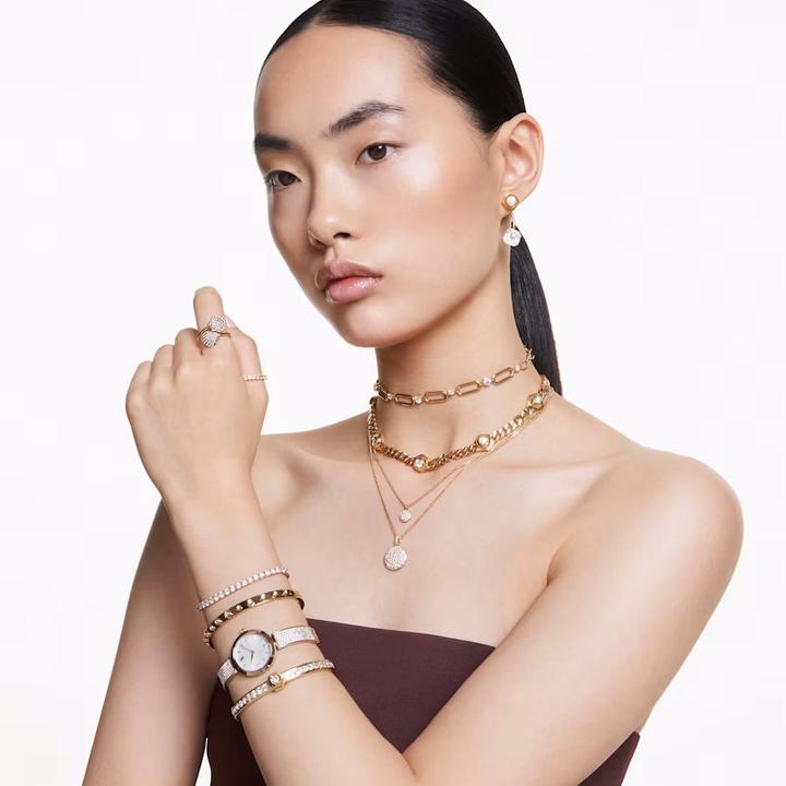 Produktbild Swarovski Numina Ohrring Jackets Verschiedene Schliffe Weiss Gold (Swarovski Metall)