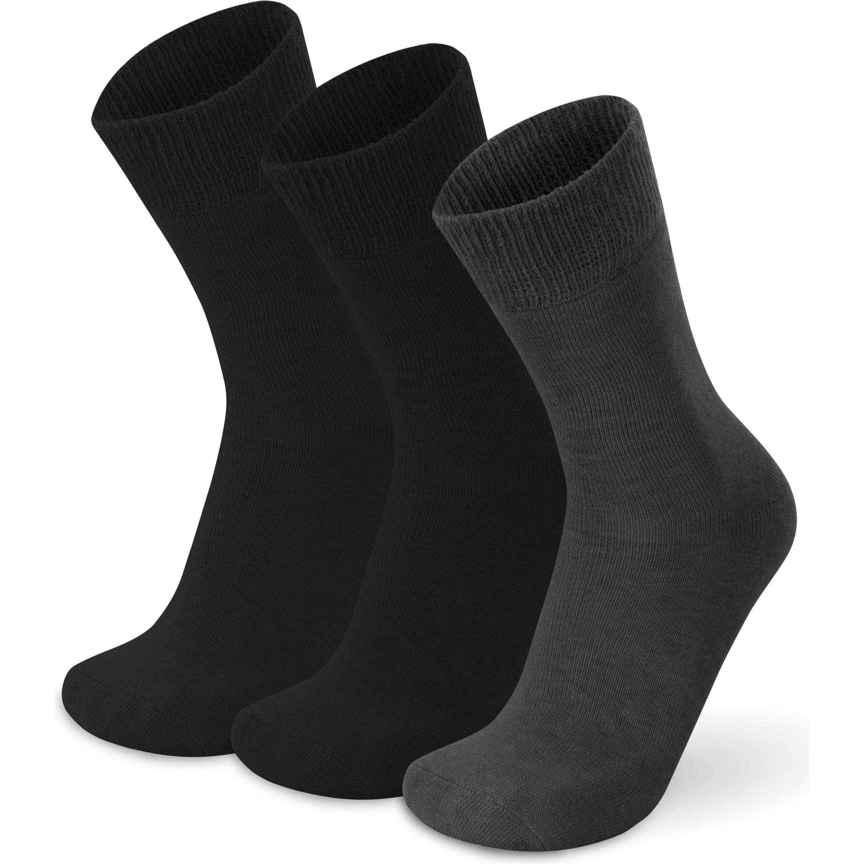 Normani, Unisex, Socken, 3 Paar Alpaka-Vollplüschsocken, Schwarz, (3er Pack, 35 - 38)