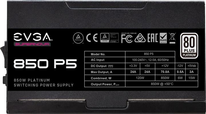 Produktbild EVGA SuperNOVA 850 P5 Fully Modular 80+Platinum (850 W)