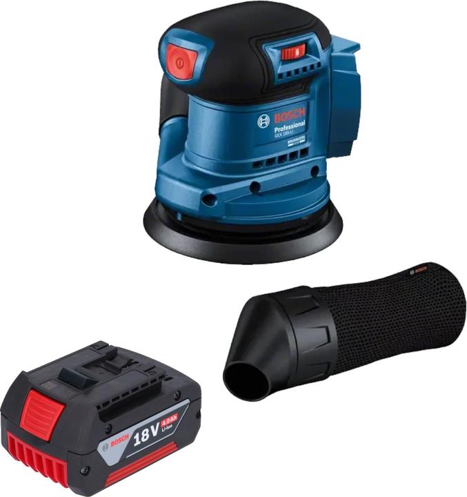 Produktbild Bosch Professional GEX 185-LI Professional Akku Exzenterschleifer 18 V 125 mm Brushless + 1x Akku 4,0 Ah - ohne (Exzenterschleifer)