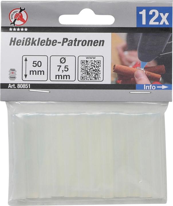 Produktbild BGS Heissklebe-Patronen transparent Ø 7,5 mm, 50 mm 12-tlg.
