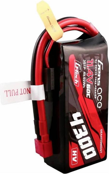 Actual product image Gens Ace G-Tech 4300mAh 3S1P 11.4V 60C Lipo Battery with T-plug (11.40 V, 4300 mAh)