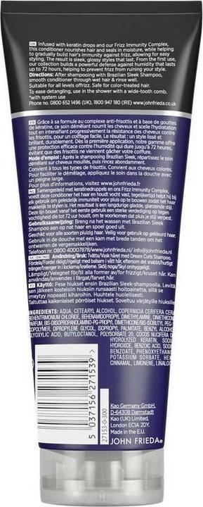 Actual product image John Frieda Frizz Ease Brazilian Sleek Conditioner 250 Ml (250 ml)