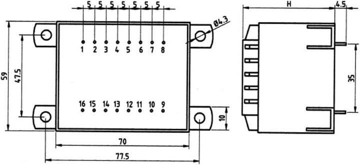 Actual product image Weiss Elektrotechnik EI 66 print transformer 50 VA