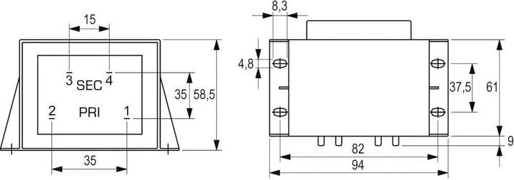 Produktbild Block EI 66/34.7 Printtransformator VCM 50 VA