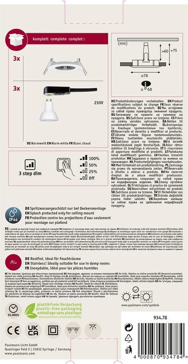 Produktbild Paulmann Einbauleuchte Nova Set (460 lm, GU10)