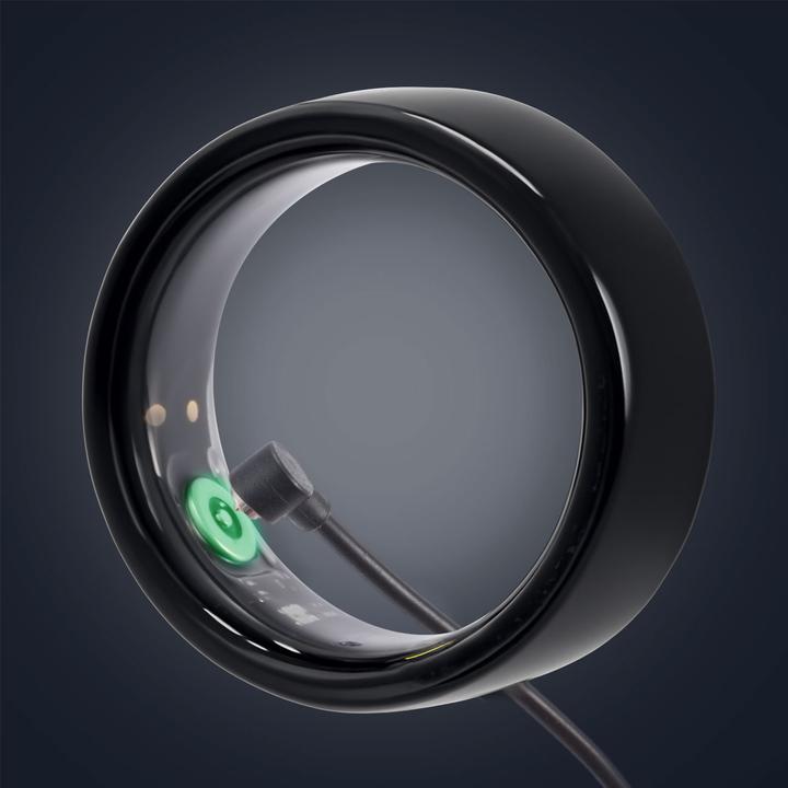Actual product image Ideoon Smart-Ring, schwarz, Keramik, inkl. Ladebox, Grösse 63 (63, Black)