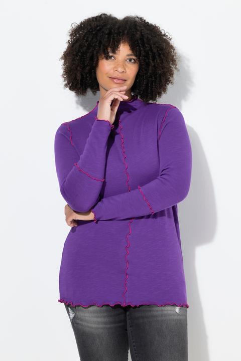 Image du produit Angel of Style T-shirt en maille, coupe Basic Slim Fit, coutures colorées en forme de vagues (50)