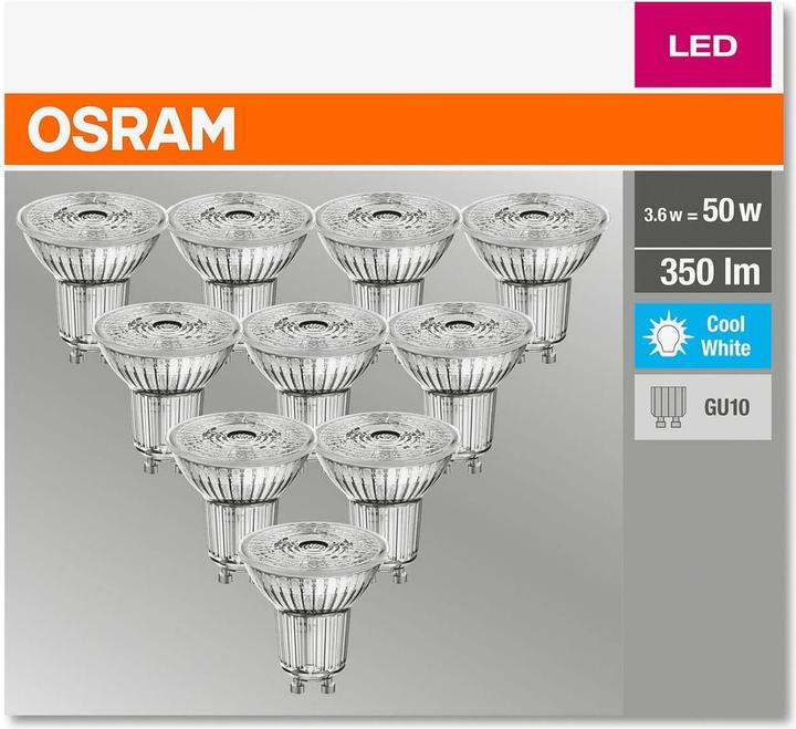 Productafbeelding Osram Basis PAR16 (GU10, 4.30 W, 350 lm, 10 x, F)