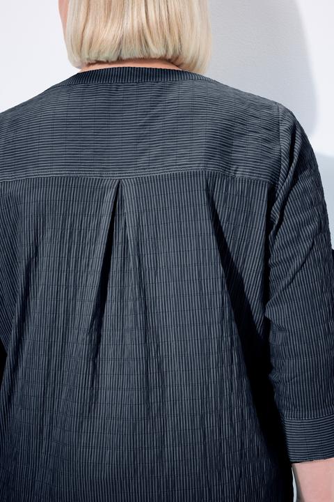 Actual product image Ulla Popken Textured Stripe Pintuck Blouse (68)
