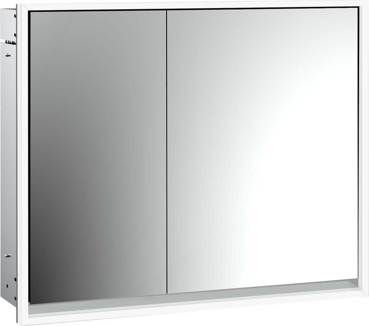 Emco loft Lichtspiegelschrank, 800mm, 2 Türen, Unterputzmodell, aluminium/weiss, 979806109 (84.30 x 17.50 x 73.30 cm)