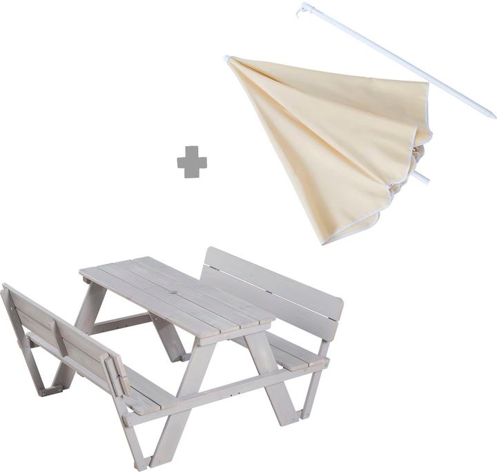 Actual product image Roba Children's seating group 'PICKNICK for 4' Outdoor +, with backrest, with umbrella set