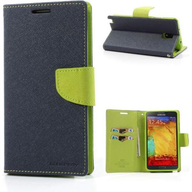 Goospery Fancy Diary Series (Samsung Galaxy Note 3), Smartphone Hülle, Blau, Gelb