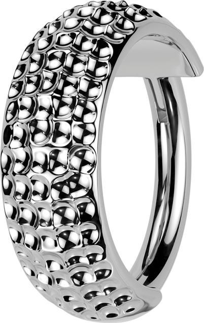 Produktbild Star Piercing Micro Segmentring klappbar silber gepunkteter Diamantschliff (Titan G23)