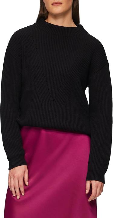 Produktbild s.Oliver Strickpullover Oversized-Strickpullover mit Ajour-Detail (L)