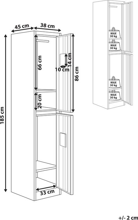 Actual product image Beliani Athlete (38 x 45 x 185 cm)