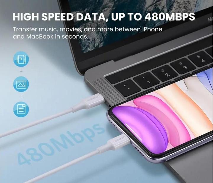 Produktbild Ugreen MFi -C auf -Ladekabel (1 m, USB 2.0, 18 W)