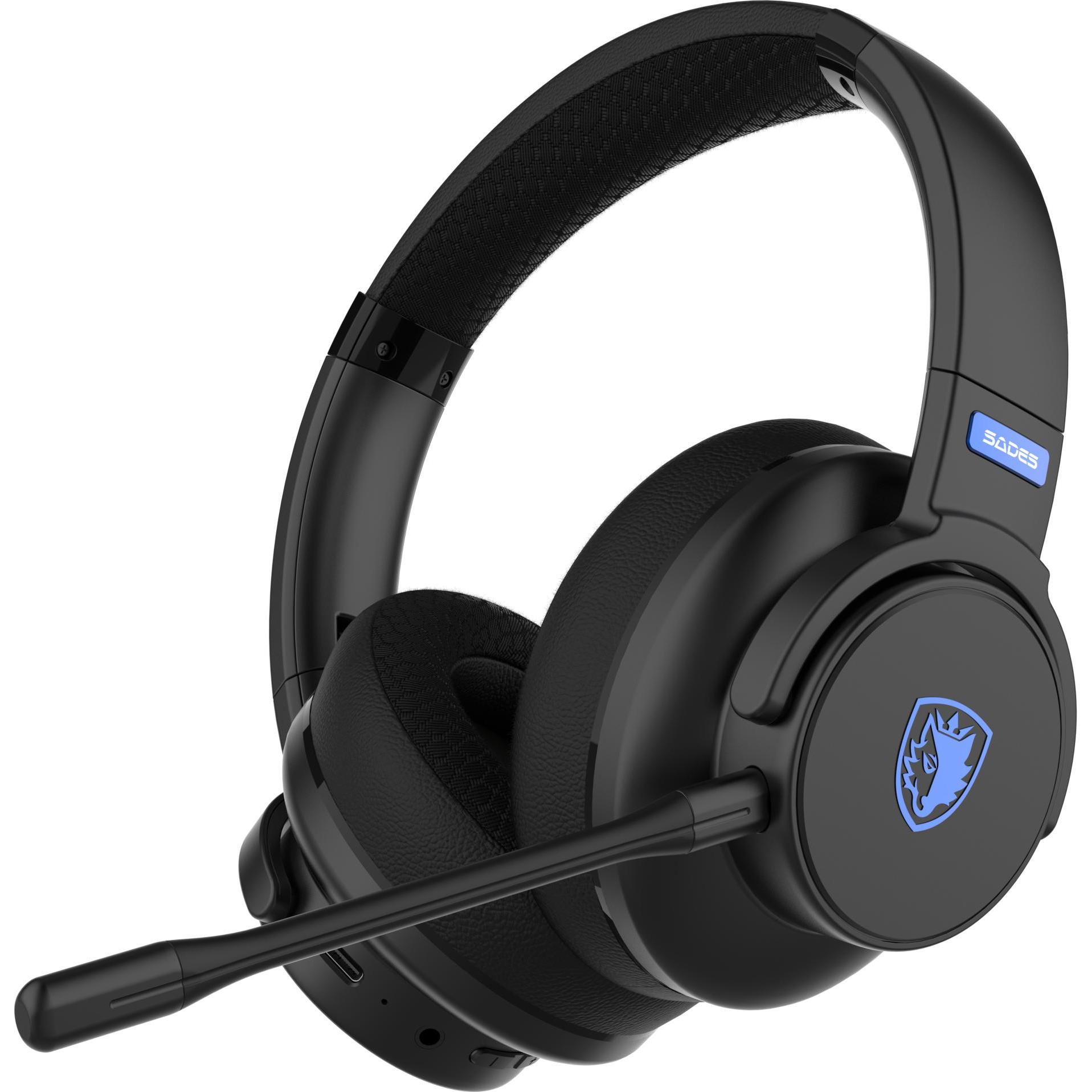 Sades Runner Kopfhörer blau (SA-202) (Kabellos), Gaming Headset, Schwarz, Blau