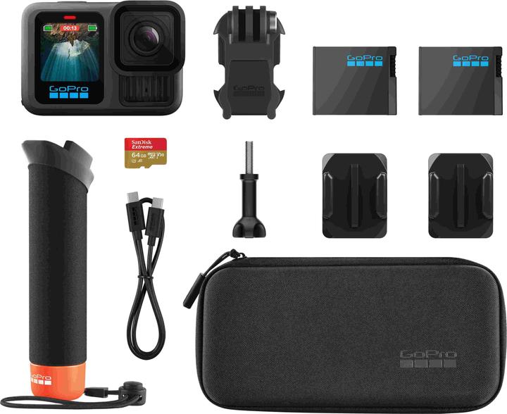 Image du produit GoPro HERO13 Black Accessory Hard Bundle (inkl. 64 GB MicroSDXC-Karte) (60p, Bluetooth, WiFi)
