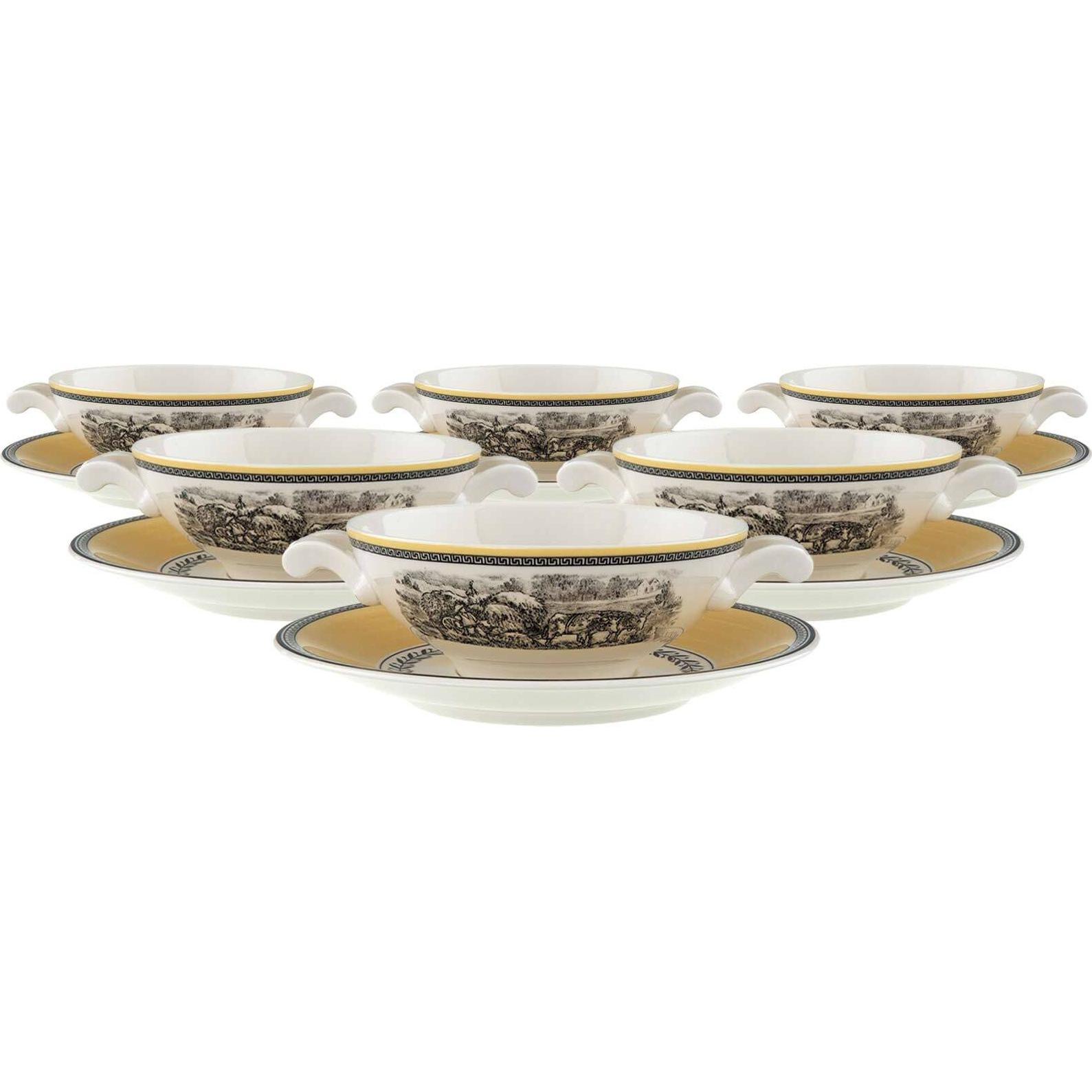 Villeroy & Boch, Tasse, Audun Ferme Suppentassen mit Untertassen (400 ml, 6 x)