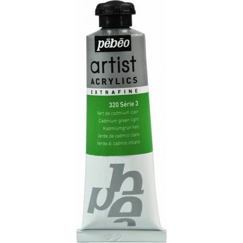 Pebeo, Künstlerfarbe + Bastelfarbe, Artist Acrylics Extrafein Acrylfarben (Kadmiumgrün Hell- Licht Cadmiumgroen, 37 ml)