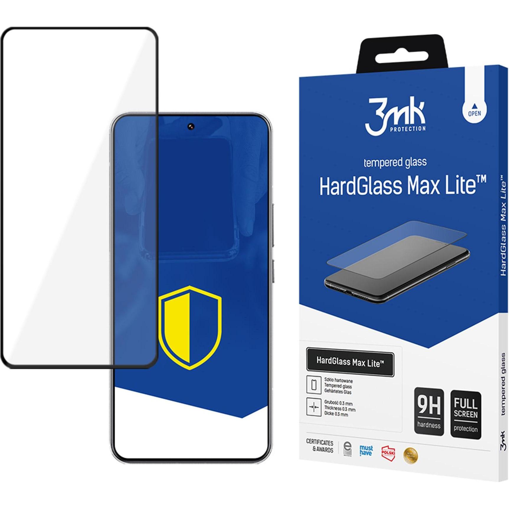3MK Xiaomi 15 Ultra - HardGlass Max Lite Black (1 pz., Xiaomi 15 Ultra), Pellicola protettiva smartphone, Nero