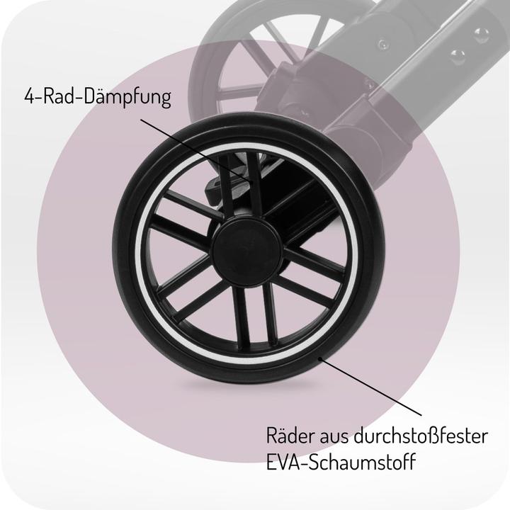 Image du produit MoMi ESTELLE LIGHT schwarz mit silbernem Gestell / Sportwagen / ab 6 Monaten / bis 15 kg