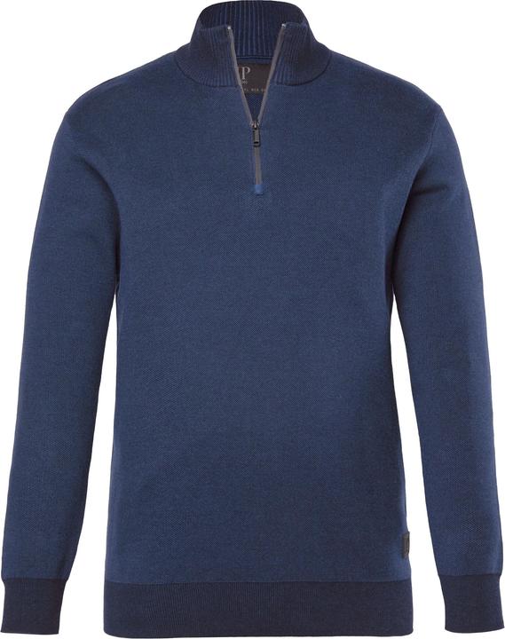 Actual product image JP1880 knitted half zip, cashmere touch knit, zip collar, up to 7 XL (3XL)