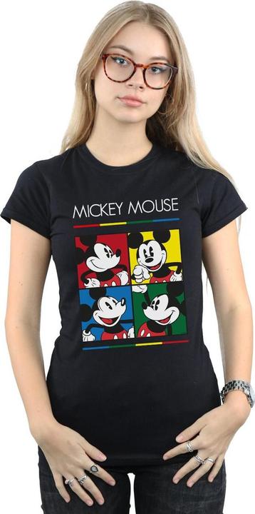 Actual product image Disney Womens/Ladies Mickey Mouse Square Colour Cotton T-Shirt (L)