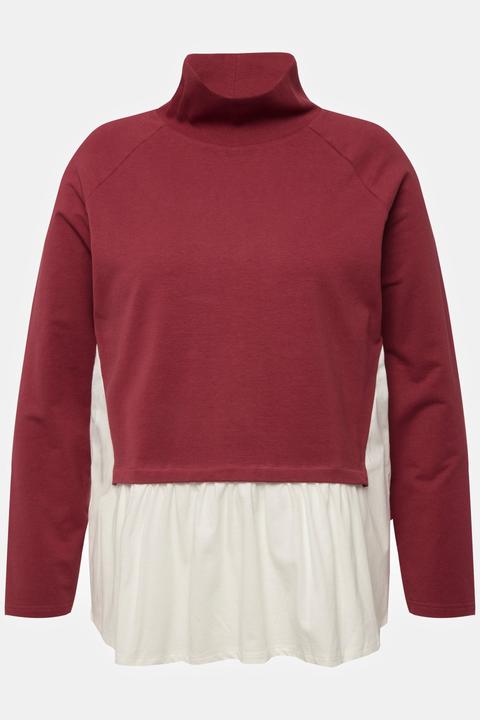 Produktbild Ulla Popken Sweatshirt, Lagenoptik, Stehkragen, Langarm (54)