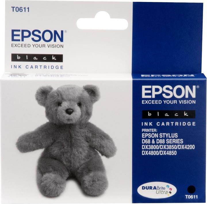 Produktbild Epson C13T06114010 T0611 Tintenpatrone schwarz 250 Seiten ISO/IEC 24711 8ml Schwarz (BK)