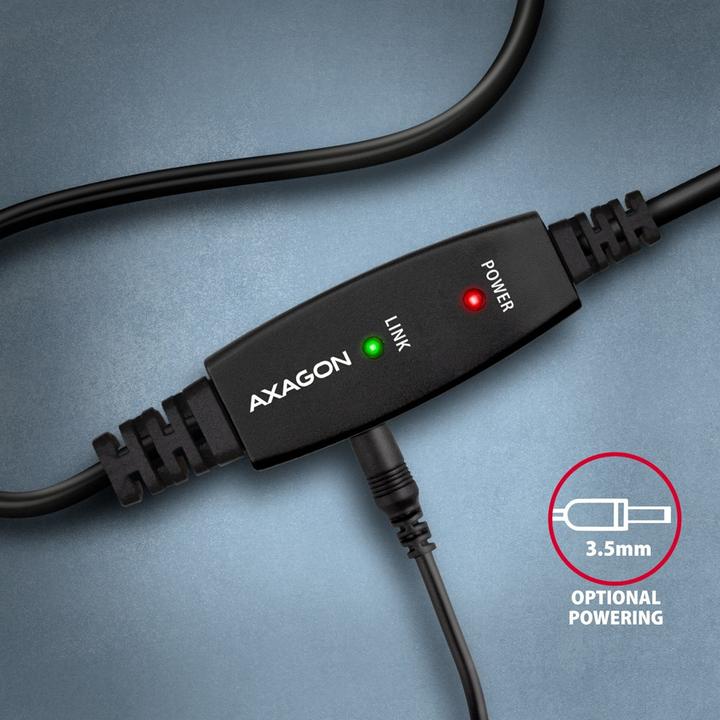 Produktbild Axagon ADR-215B aktives USB 2.0 Verbindungskabel, USB-A auf USB-B - 20m (20 m, USB 2.0)
