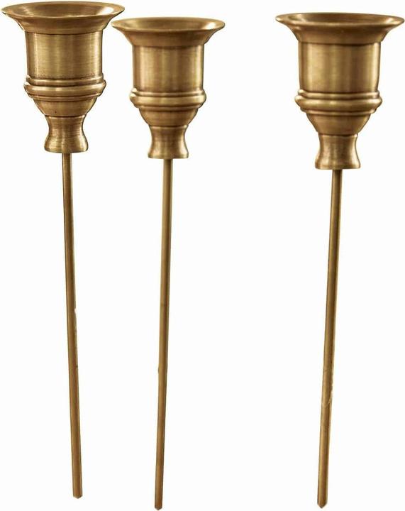 Loberon Portacandele a spina Set di 3 Lalley in ottone