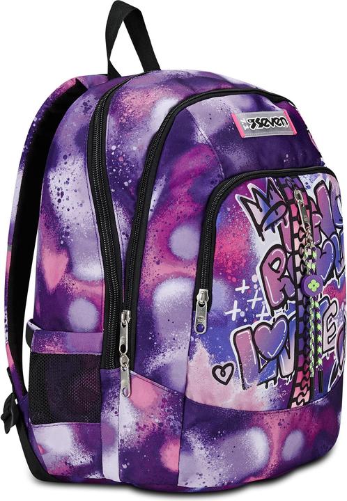 Produktbild Seven Advanced School Backpack, Purple, Bubble Street, Double Compartment Backpack with USB Support (3.20 l)