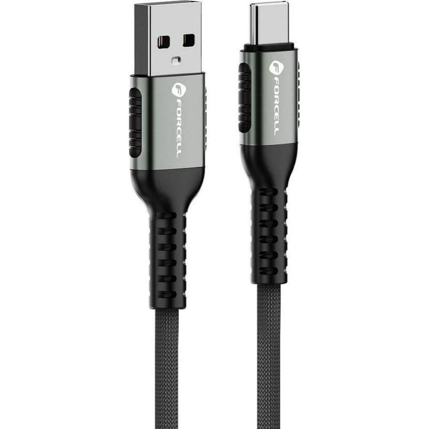 Forcell Cable F-ENERGY C256 cable USB A to Type C QC4.0 3A 66W Cafule 0,5 m black (0.50 m, 66 W), Cavo USB